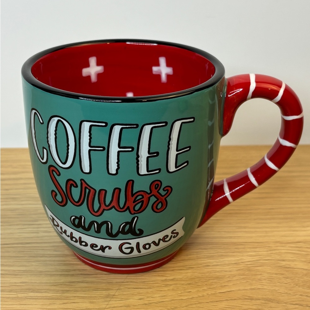 Nurses/Doctor “Coffee Scrubs & Rubber Gloves” Coffee Mug NEW! Glory Haus